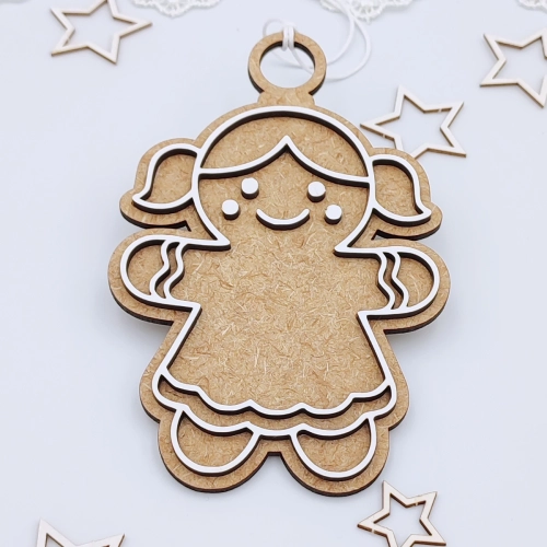 bombka choinkowa hdf pierniczkowa dziewczynka 125x84 tekturkowo