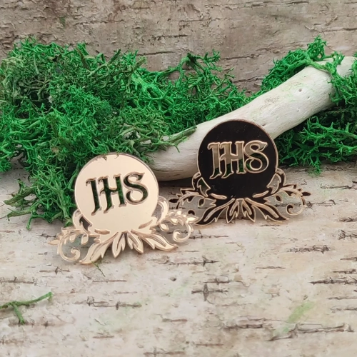 symbol ihs komunia złota pleksi 45mm