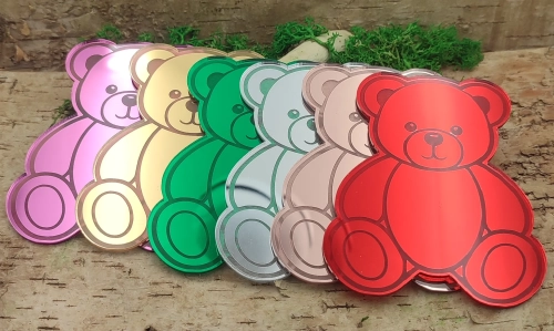 miś z lustrzanej pleksi dekoracja scrapbooking baza hdf tekturkowo