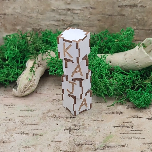 tekturowe kostki 3d  z literami metryczka dziecka