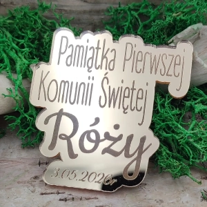 Pleksi - Pamiątka Pierwszej Komunii Świętej grawer + personalizacja ( 4 kolory do wyboru)