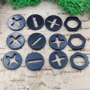 Pleksi- Zestaw śrubek i nakrętek (12 szt., czarna pleksi)