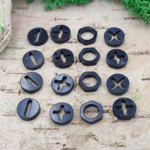 Pleksi- Mini śrubki i nakrętki (16 szt., czarna pleksi)