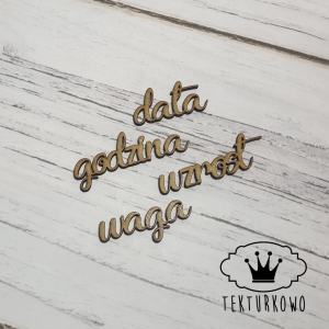 HDF NAPISY- METRYCZKA, WAGA, GODZINA, DATA, WZROST