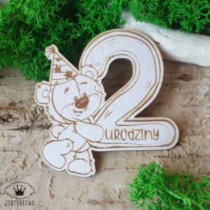 Tekturka- 2 URODZINY Miś, grawer