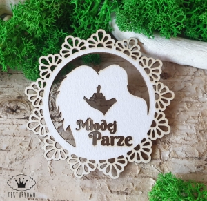 Tekturka- ŚLUB, Młodej Parze, ramka, ażur