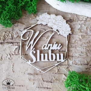 Tekturka- W DNIU ŚLUBU, ramka, grawer