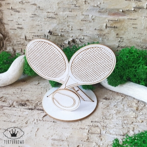 Tekturka- TENIS, rakiety, piłka, 3D, grawer, 4 elementy