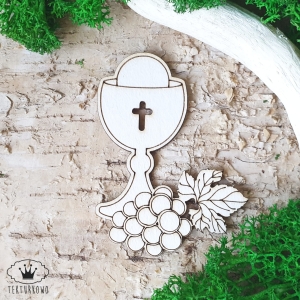 Tekturka- KIELICH Z HOSTIĄ, winogrono, Komunia Święta