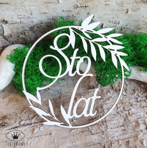 Tekturka- STO LAT - RAMKA LIŚCIE -9cm