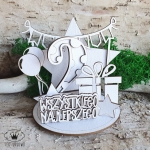 Tekturka 3D STANDBOX- 2 URODZINY, girlanda