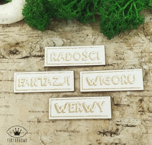 Tekturka napisy- FANTAZJI, WIGORU, RADOŚCI, WERWY 