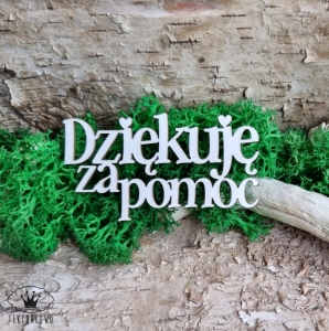 Tekturka napis- DZIĘKUJĘ ZA POMOC