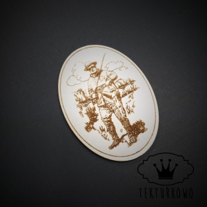 Tekturka- WĘDKARSTWO, wędkarz, owal, grawer