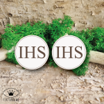 Tekturka napis- IHS, grawer w kole- 2 elementy