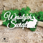 Tekturka napis- WESOŁYCH ŚWIĄT, zajączek, Wielkanoc