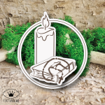 Tekturka 2D- KOMUNIA- ŚWIECA, KSIĄŻECZKA, RÓŻANIEC