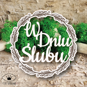 Tekturka- W DNIU ŚLUBU, WIANEK, grawer