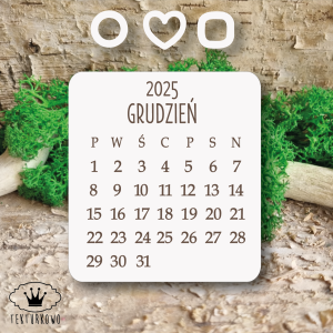 Tekturka- KALENDARZ 2025 GRUDZIEŃ