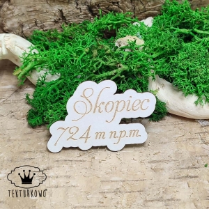 Tekturka napis - SKOPIEC, KORONA GÓR POLSKI, grawer