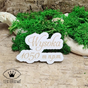 Tekturka napis - WYSOKA, KORONA GÓR POLSKI, grawer