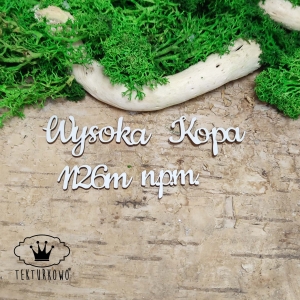 Tekturka napis - WYSOKA KOPA, KORONA GÓR POLSKI, 4 elementy