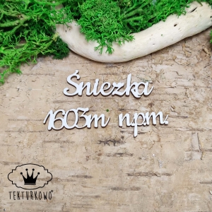 Tekturka napis - ŚNIEŻKA, KORONA GÓR POLSKI, 3 elementy