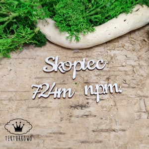 Tekturka napis - SKOPIEC, KORONA GÓR POLSKI, 3 elementy