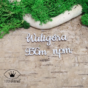 Tekturka napis - WALIGÓRA, KORONA GÓR POLSKI, 3 elementy