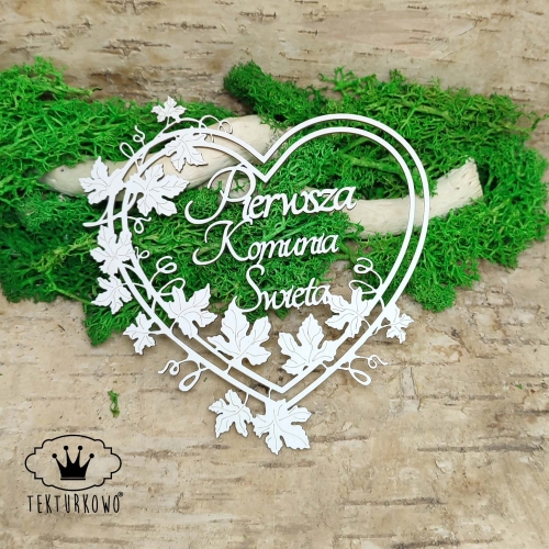 tekturka ramka serce pierwsza komunia winorosl 115x110
