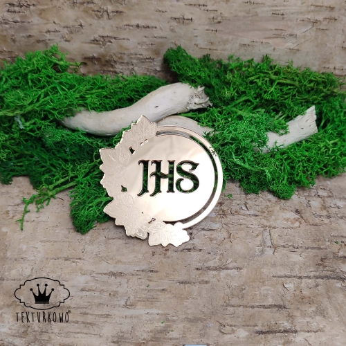 ihs hostia pleksi złota z grawerem 73x64 mm – Tekturkowo