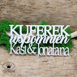 Tekturka napis- KUFEREK WSPOMNIEŃ, indywidalne
