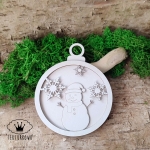 Tekturka-bombka, boże narodzenie, 3 warstwy, bałwan, zima