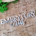 srebrny napis z pleksi lustrzanej „Emerytury Czas”, 90x26 mm – Tekturkowo