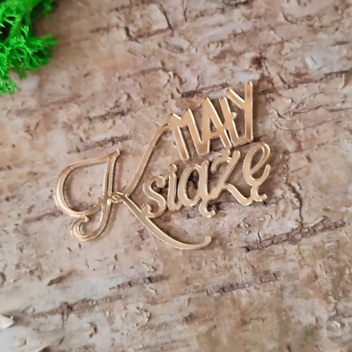 Napis „Mały Książę” z pleksi lustrzanej złotej, 50x33 mm – Tekturkowo.webp