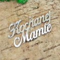 napis Kochanej Mamie z pleksi lustrzanej srebrny 62x30 mm Tekturkowo