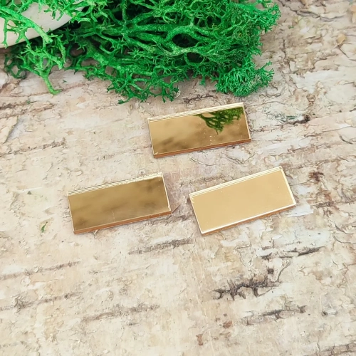 prostokaty pleksi złote 3 elementy 24x10 mm – Tekturkowo