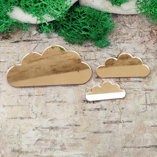 chmurki pleksi złote pełne 3 elementy 72x37 45x22 33x16 – Tekturkowo