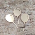 Zestaw 3 Baloników Okrągłych • Dekor do Scrapbookingu • Pleksi Lustrzana (Złoto/Srebro)